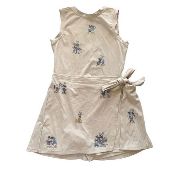 Disney Classic Friends cream wrap tennis dress high neck sleeveless mini built i - Picture 3 of 7